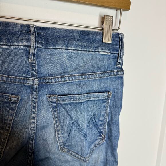 Mother High Waisted Looker Ankle Fray Distressed Jeans Goin For Gold Size 25 - Picture 5 of 10